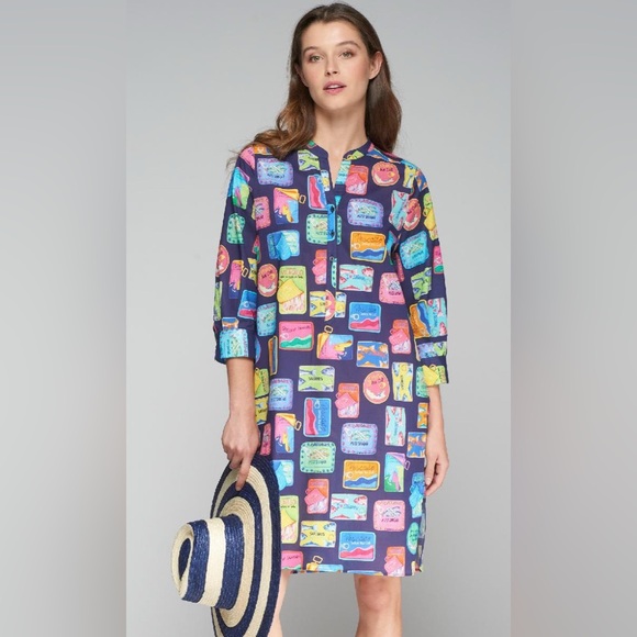 Vilagallo Dresses & Skirts - VILAGALLO- Danny dress Sardinas navy voile NWT